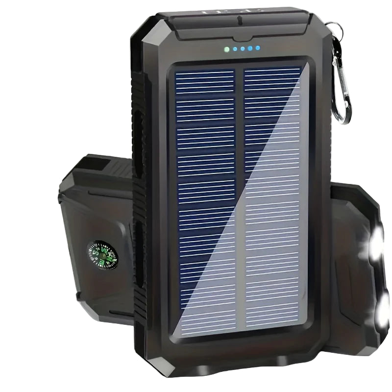 Solar Power Bank (USB-C + Dual USB, Flashlight & Compass) [VARIATIONS-AVAILABLE]