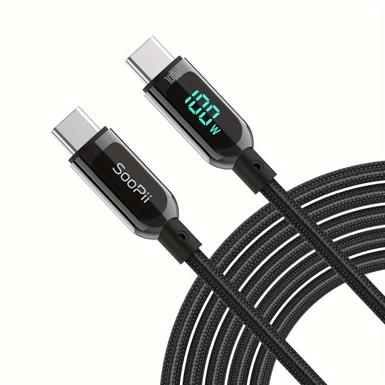 SOOPII - Braided USB-C to USB-C with LED Display