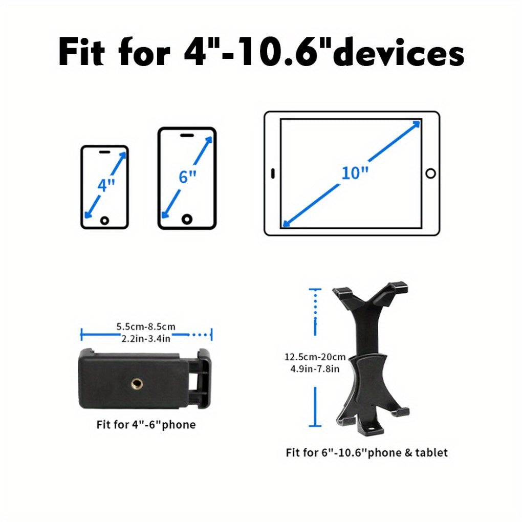 Universal Height-Adjustable Tablet & Phone Tripod Floor Mount