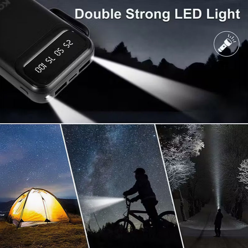 Power Bank with 20W Fast-Charge & Built-in Cables