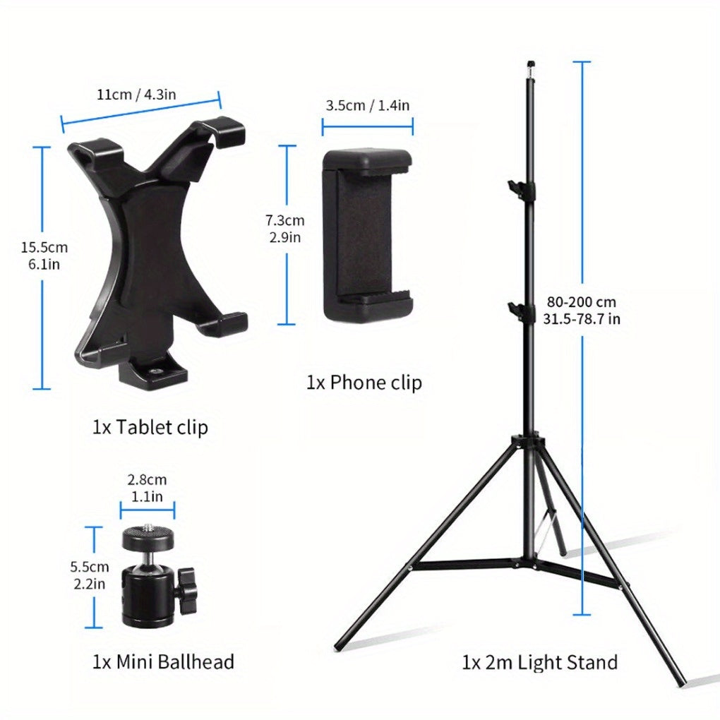 Universal Height-Adjustable Tablet & Phone Tripod Floor Mount