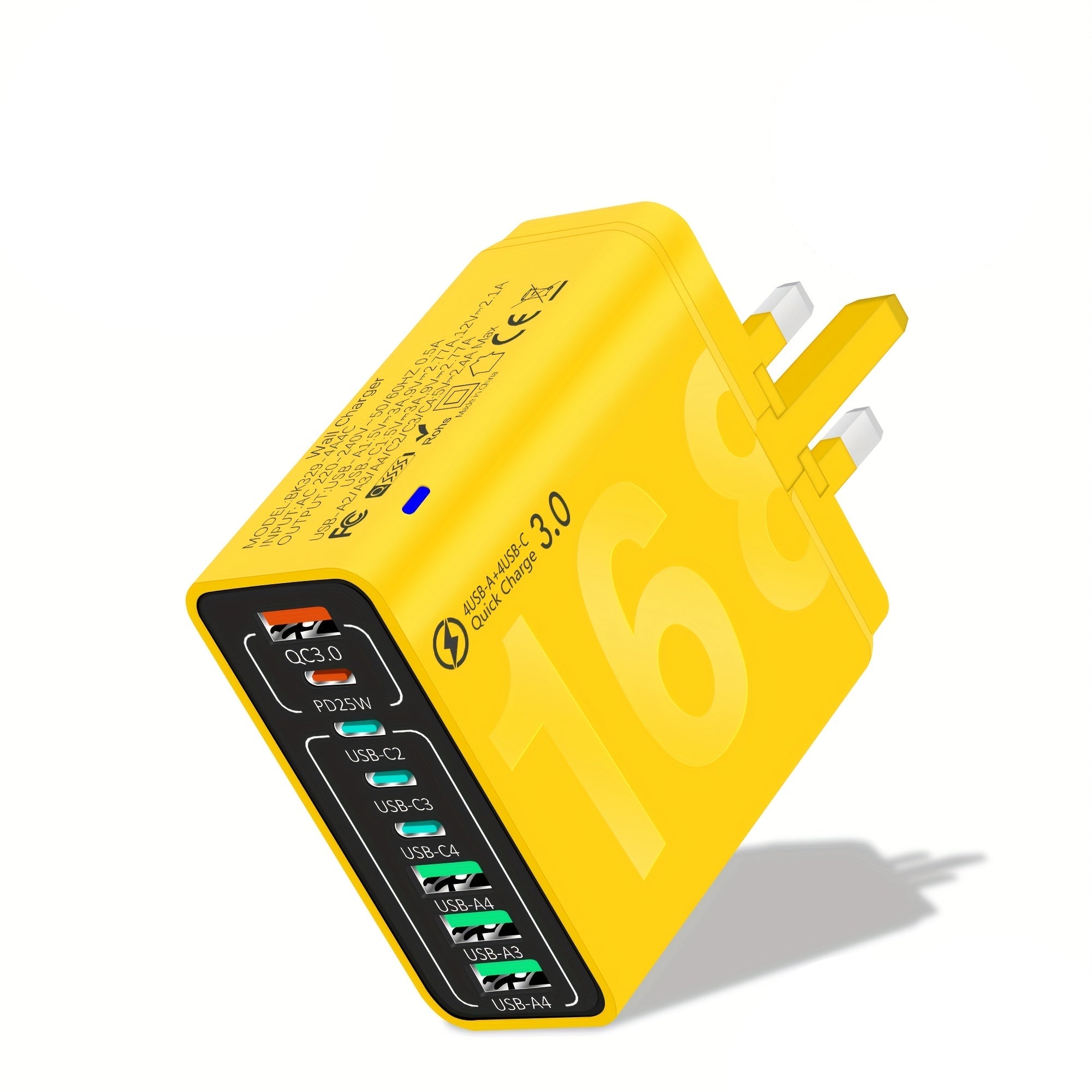 Charge Hub 8-in-1 — 4-Port QC 3.0 / USB-C Multi-Device [VARIATIONS-AVAILABLE]