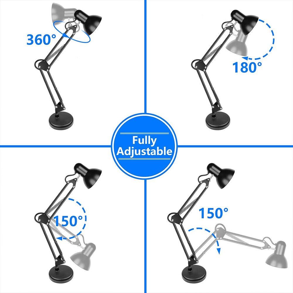 Flexible Multi-Angle Clip-On Desk Lamp - With extra Clip-on Desk feature