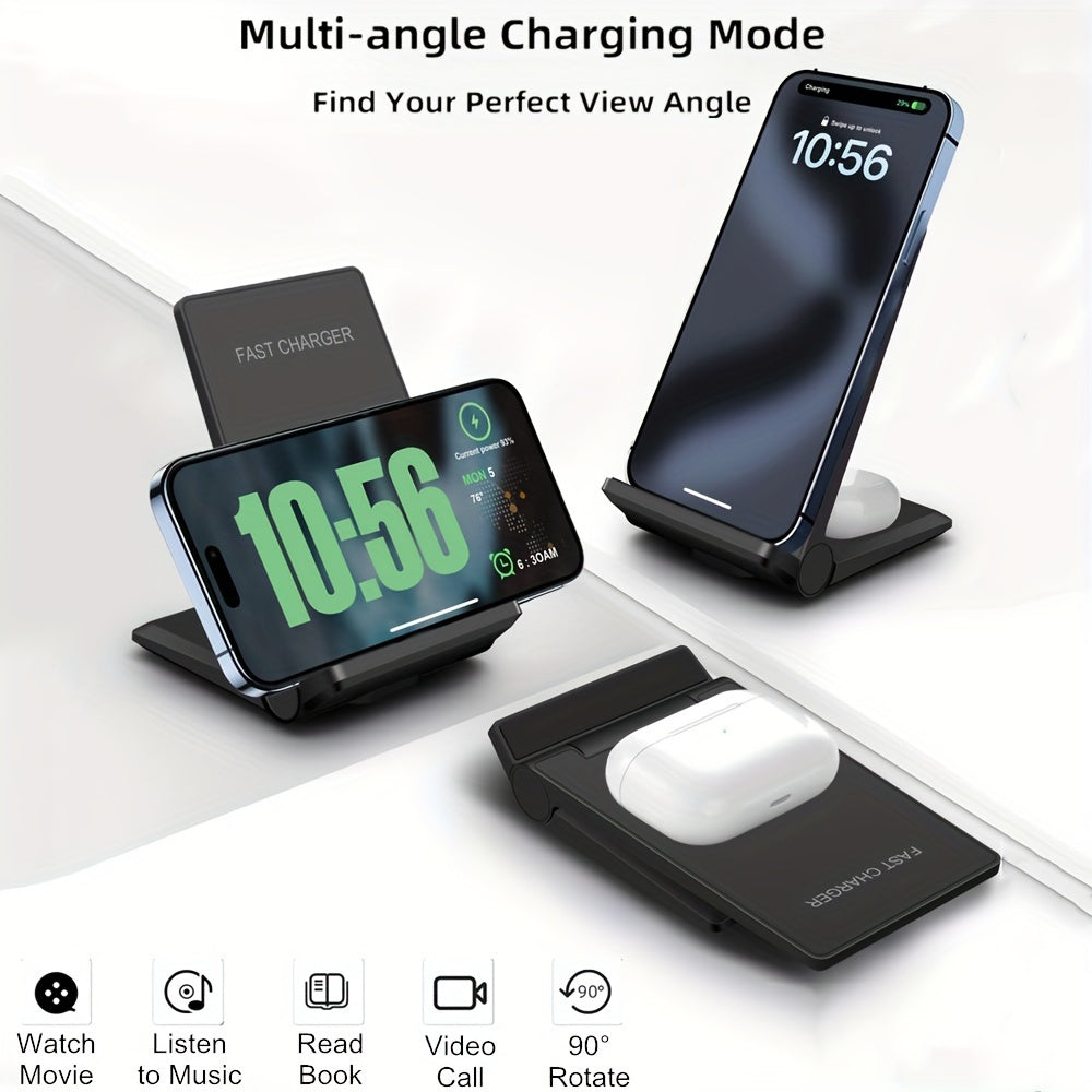 2-in-1 Foldable Wireless Charging Dock