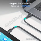 USB-C to USB-C Cable (100 W PD) + LED Power Monitor