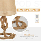 Nautical Table Lamp — Rope Frame & Fabric Shade