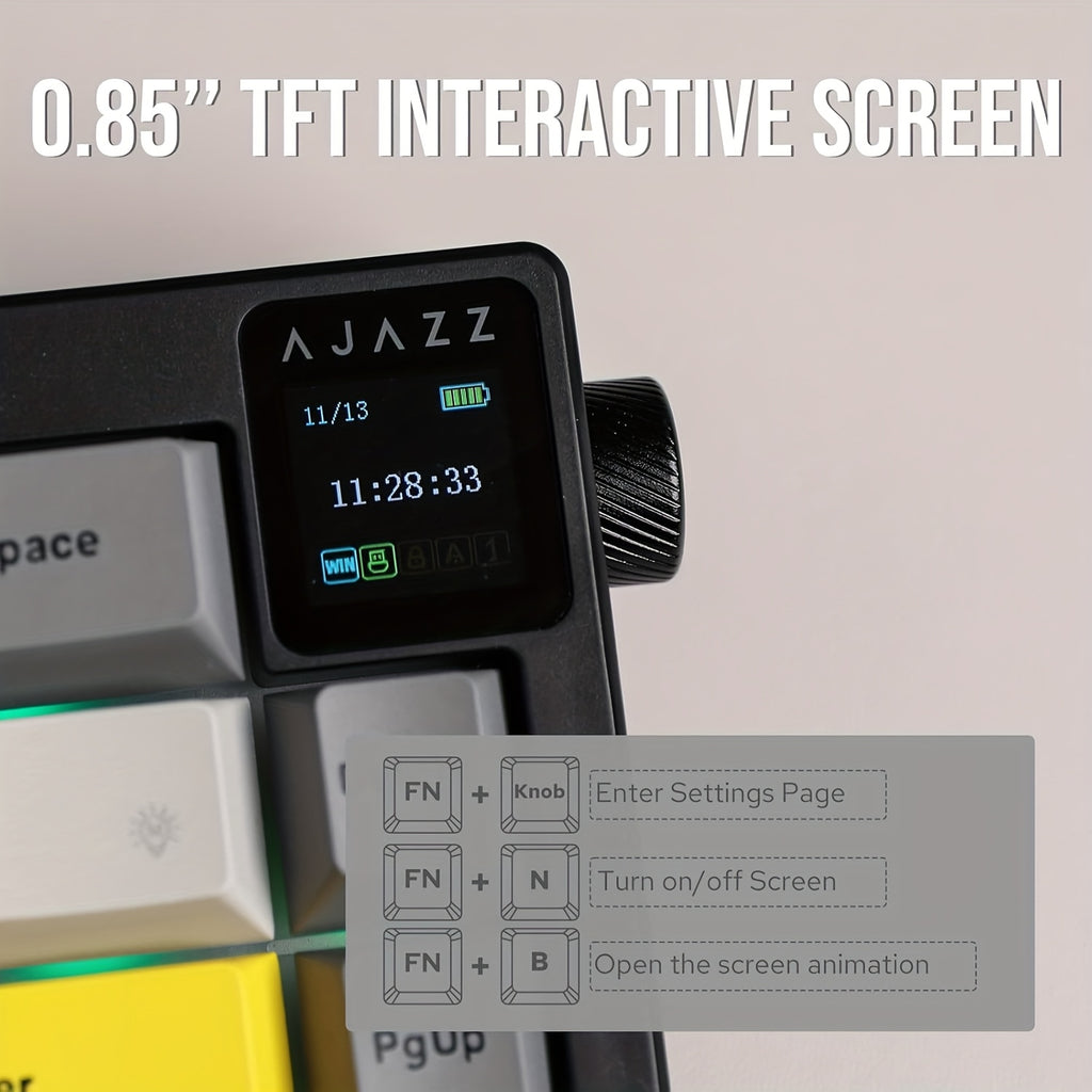 AJAZZ AK650 — Wireless 65 % Mechanical Keyboard with Screen & Knob [VARIATIONS-AVAILABLE]