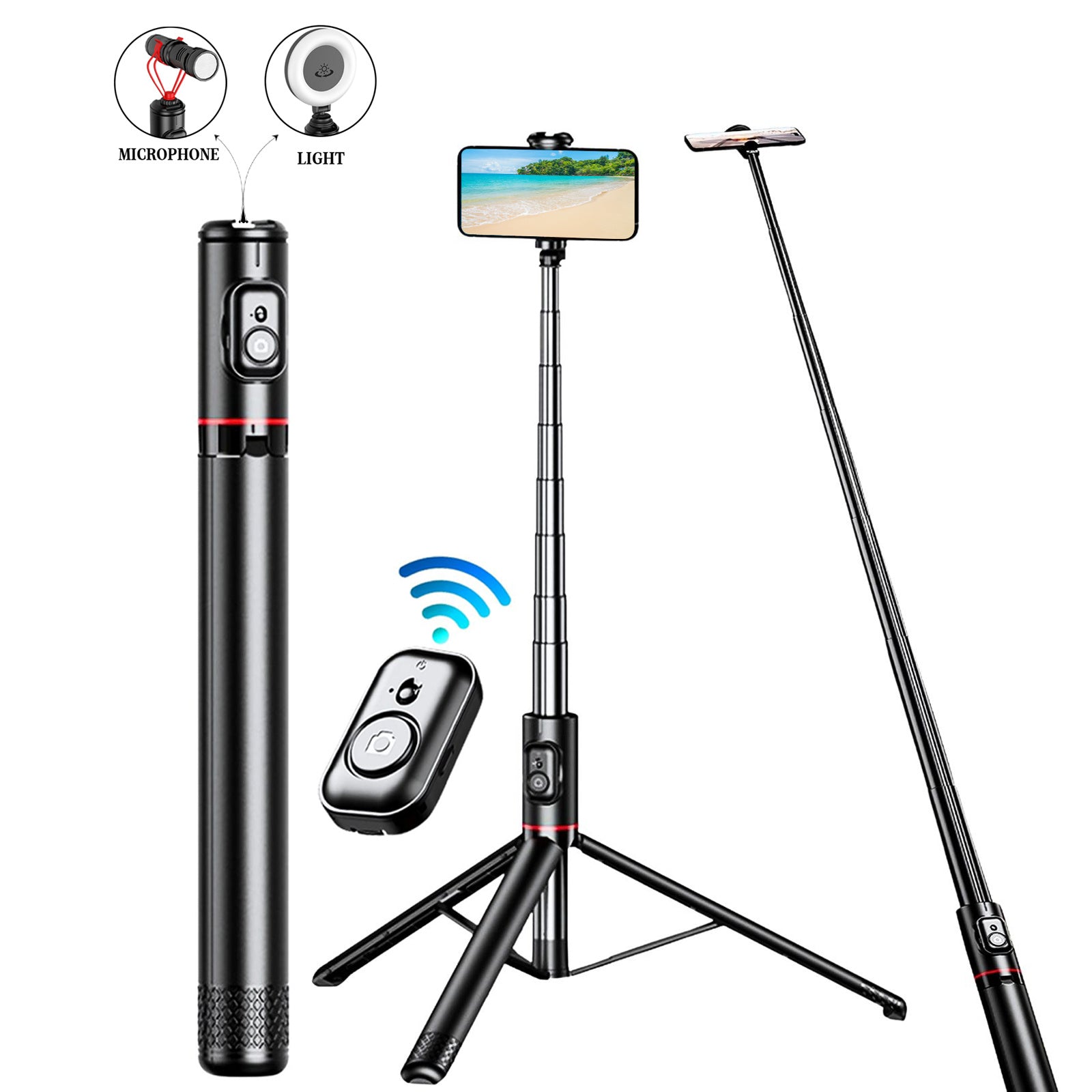 2-in-1 Selfie Stick & Tripod with Remote