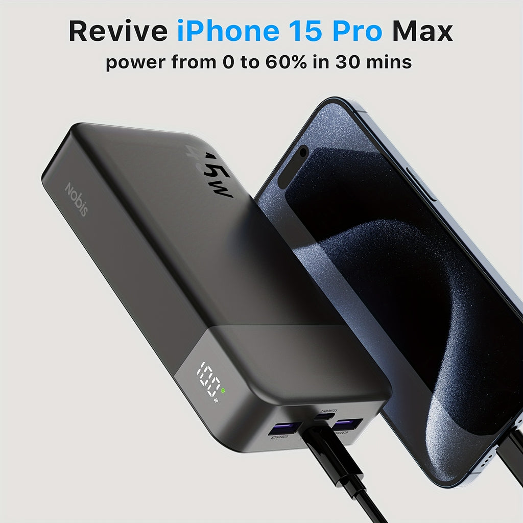 Power Bank with 45 W Fast-Charge (2× USB-C + 2× USB-A)