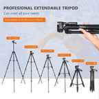 Travel Tripod Kit — 53″ (40.5–135 cm) Aluminum + Carry Bag & Remote