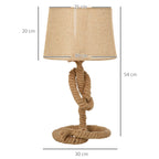 Nautical Table Lamp — Rope Frame & Fabric Shade