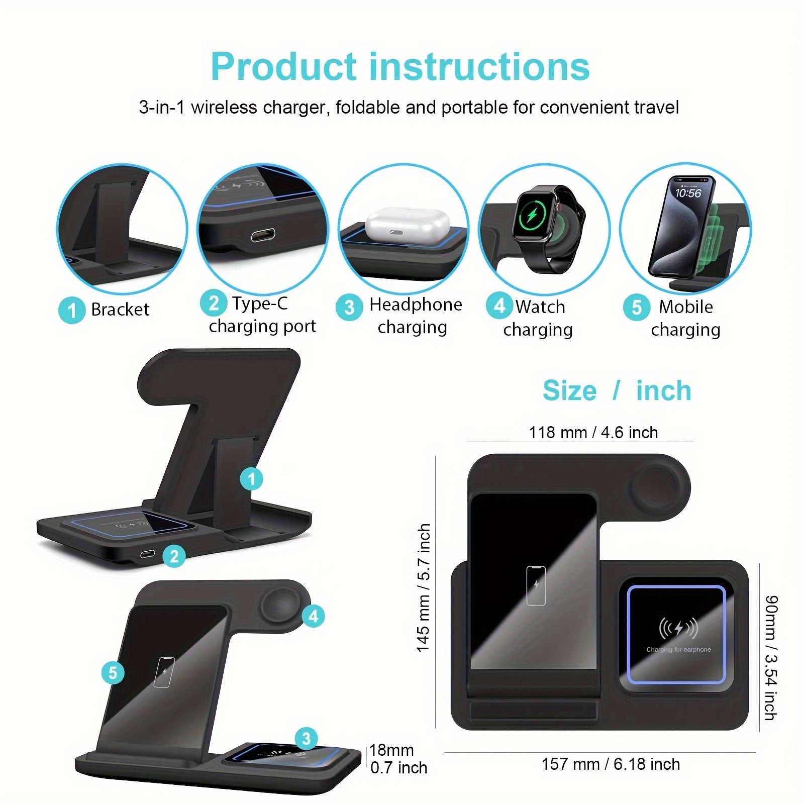 3-in-1 - Premium Wireless Stand