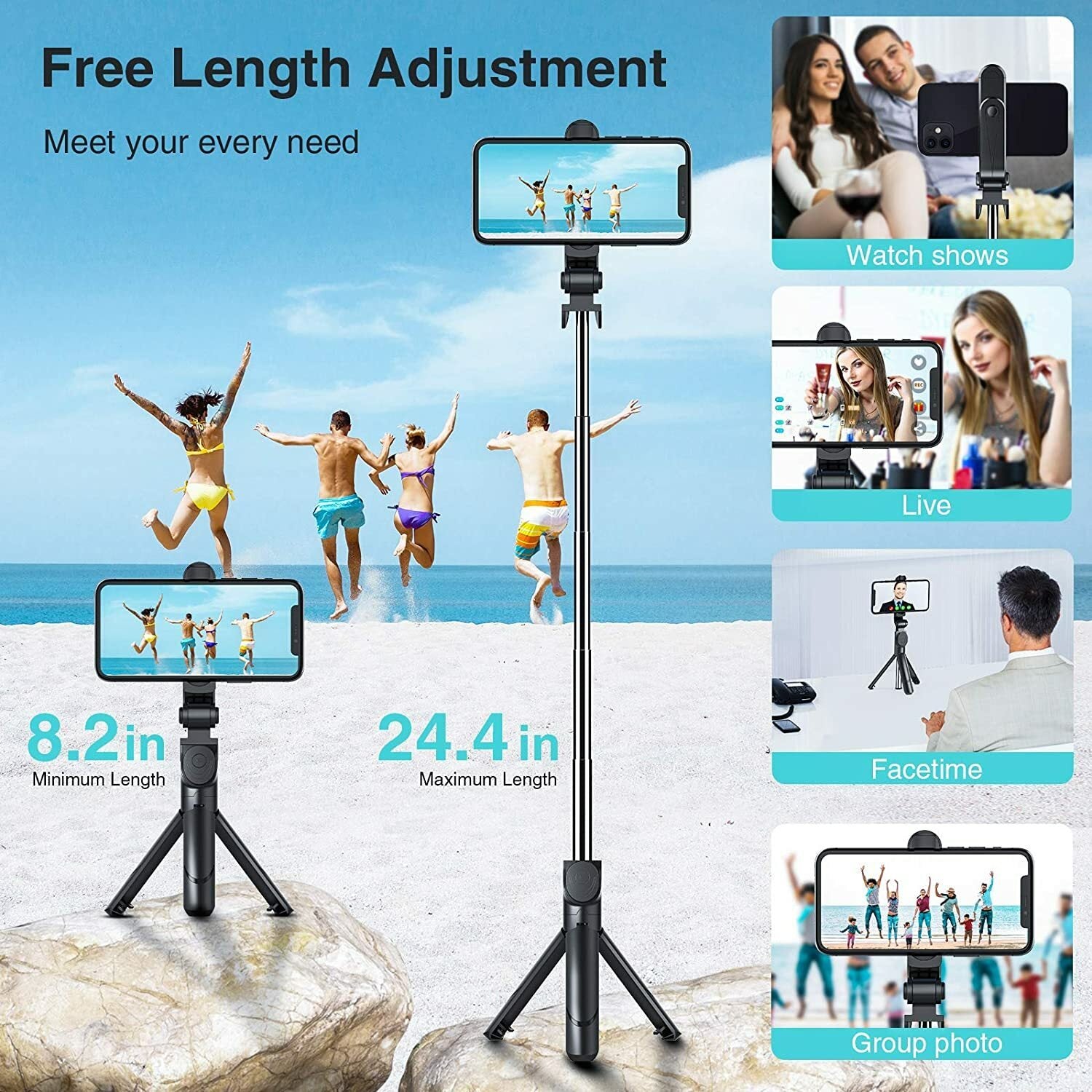 Bluetooth Selfie Tripod & Monopod Kit