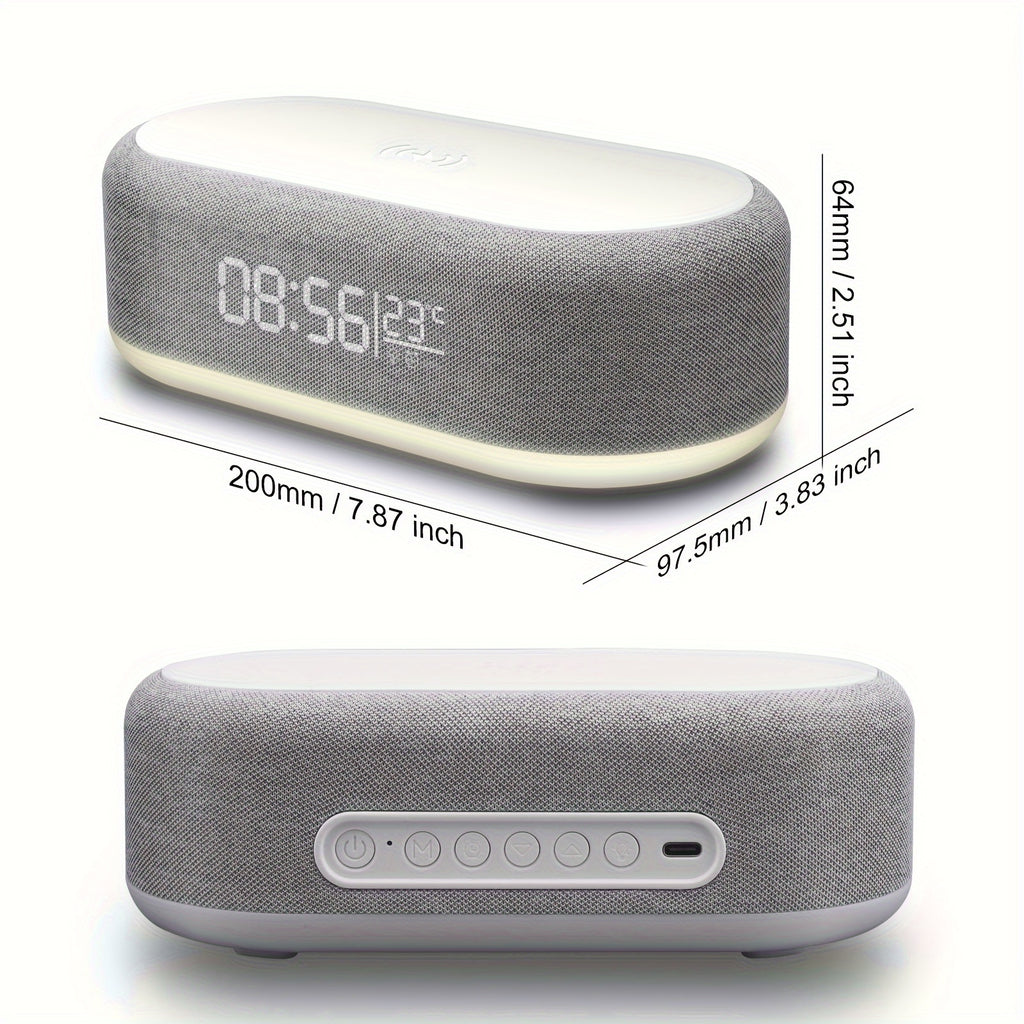 Smart Alarm Clock with 15 W Wireless Charger & Ambient Glow