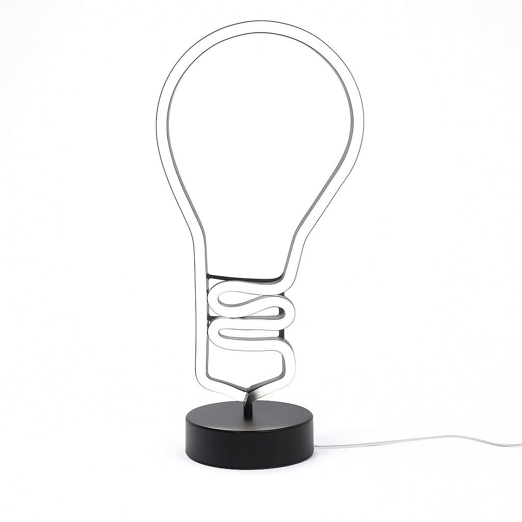 Lightbulb Neon White Table Lamp Bright - LED Rope Light Feature