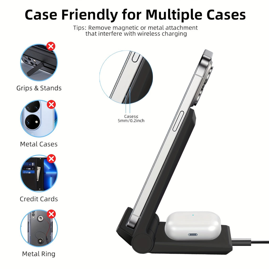 2-in-1 Foldable Wireless Charging Dock