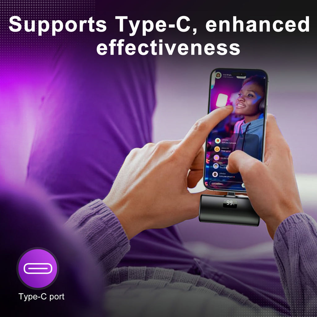 Ultra-Compact Power Bank (USB-C, Built-in Cable Variant)