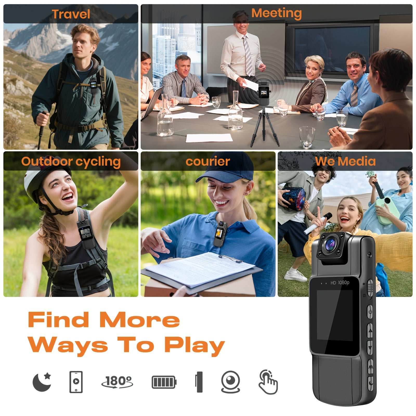 Wearable 1080p Action Body Camera [VARIATIONS-AVAILABLE]