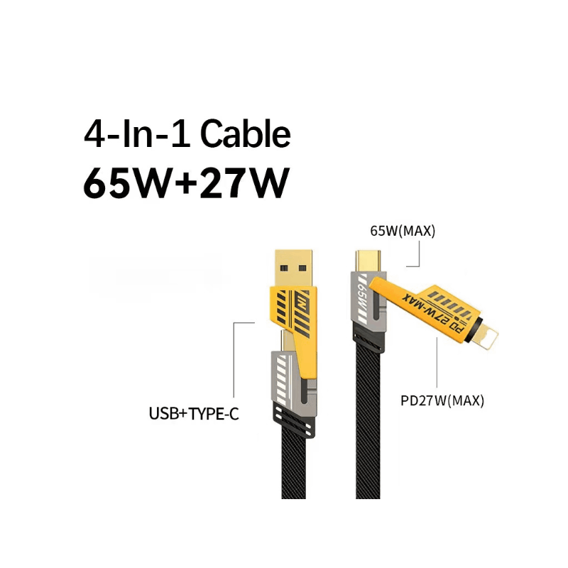 4-in-1 Multi-Device Charging Cable (Nylon-Braided)