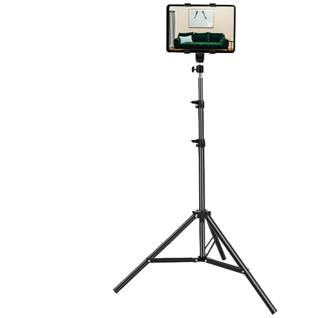 Universal Height-Adjustable Tablet & Phone Tripod Floor Mount