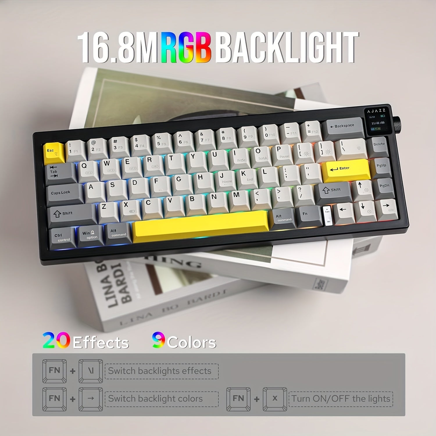 AJAZZ AK650 — Wireless 65 % Mechanical Keyboard with Screen & Knob [VARIATIONS-AVAILABLE]