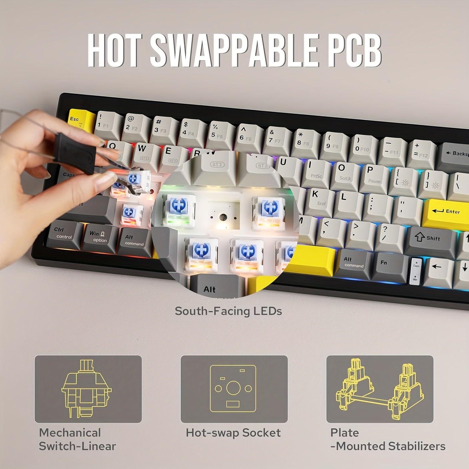 AJAZZ AK650 — Wireless 65 % Mechanical Keyboard with Screen & Knob [VARIATIONS-AVAILABLE]