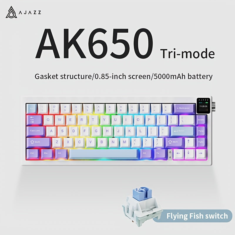 AJAZZ AK650 — Wireless 65 % Mechanical Keyboard with Screen & Knob [VARIATIONS-AVAILABLE]