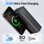 High-Capacity Power Bank (4 USB Ports, LED Display, Dual Input Ports)